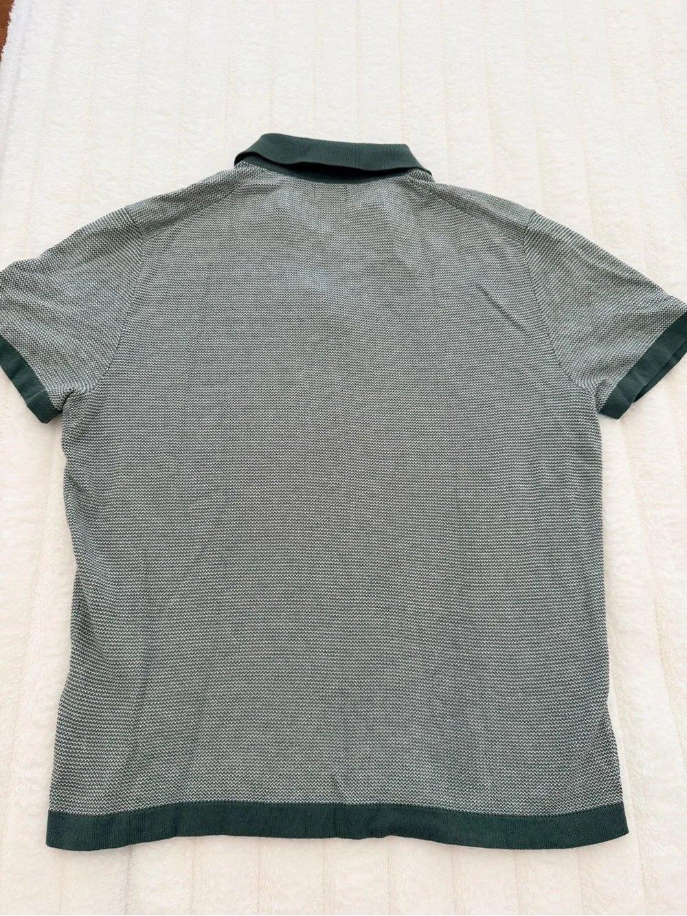 J. Crew Men's Forest Green Collar Heathered Polo- LIKE NEW